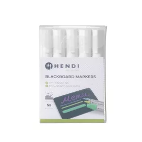   HENDI Tábla Filctoll Készlet - 2-6 mm, 5 db, fehér - Krétatáblához (664209)