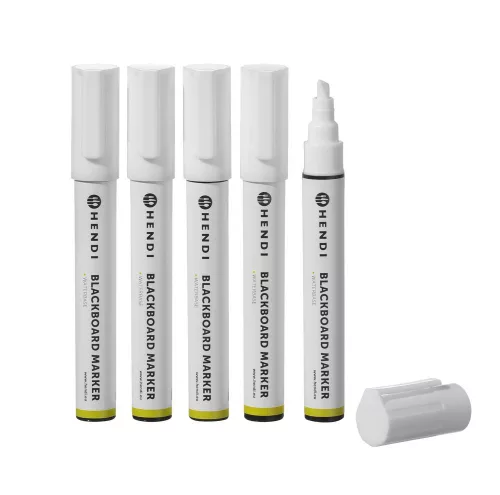 HENDI Tábla Filctoll Készlet - 2-6 mm, 5 db, fehér - Krétatáblához (664209)