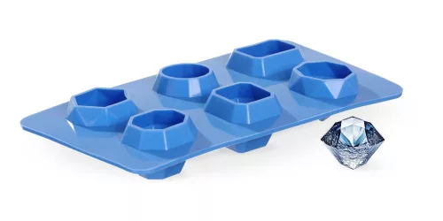 Jégkocka forma drágakő, BarUp, Kék, 2 db., 190x105x(H)30mm