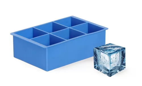 BarUp Jégkocka forma - XL, 6 kockás - Szilikon (679036)