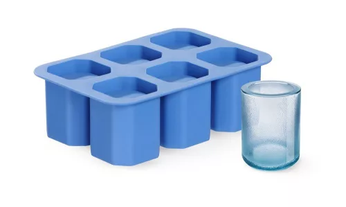 Jégkocka forma feles pohár, BarUp, Kék, 125x190x(H)60mm