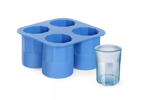 Jégkocka forma feles pohár, BarUp, Kék, 122x122x(H)60mm