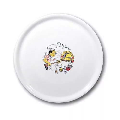 HENDI Pizzatányér - ø330mm - Hagyományos, szakács mintás (774892)