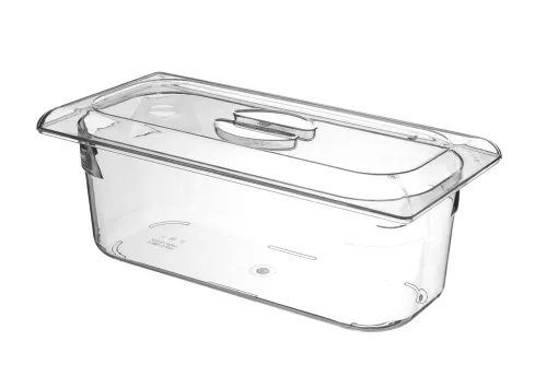 Fagylalt edény Polikarbonát, HENDI, 5L, Átlátszó, 360x165x(H)120mm