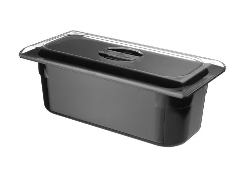 Fagylalt edény Polikarbonát, HENDI, 5L, Fekete, 360x165x(H)120mm