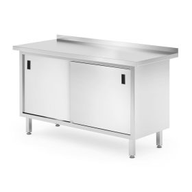 HENDI Falhoz szerelhető szekrény tolóajtókkal - 1400x600x850mm, Hegesztett - Profi Line (811672)