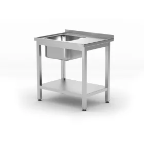 HENDI Mosogatóasztal polccal - 800x600x(H)850mm, Bal oldali - Profi Line (812495)