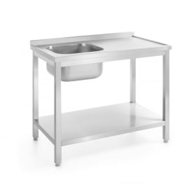 HENDI Mosogatóasztal polccal - 1000x700x850mm, Balos - Profi Line (812945)