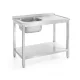HENDI Mosogatóasztal polccal - 1000x700x850mm, Balos - Profi Line (812945)