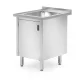 HENDI Mosogatóasztal szekrénnyel és zsanéros ajtókkal - 600x700x850 mm - Profi Line (813546)