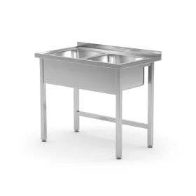 HENDI Mosogatóasztal 2 medencével - 1000x600x850mm - Kitchen Line, hegesztett (815007)