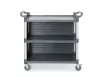 AmerBox 3 polcos polipropilén szervizkocsi - 1010x500x960mm, 150 kg teherbírás - Oldalpaneles (816271)