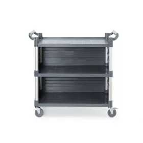 AmerBox 3 polcos polipropilén szervizkocsi - 1010x500x960mm, 150 kg teherbírás - Oldalpaneles (816271)