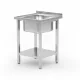 HENDI Egymedencés mosogató polccal - 600x600x850 mm - Kitchen Line (816806)