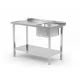 Hendi Mosogatóasztal polccal - 1000x600x850mm, jobb oldali medencével - Kitchen Line (817018)