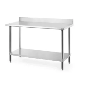 HENDI Munkaasztal magasított hátlappal, Budget Line - 1400x600x950 mm (817582)