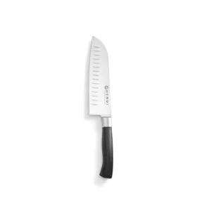   HENDI Santoku kés, , Profi Termékcsalád, Granton bemetszések, Fekete, (L)310mm
