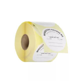   Élelmiszerbiztonsági újrahasználható matrica, először felhasználandó , HENDI, Fehér, 500 db., ⌀50mm