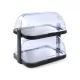 HENDI Duo UNIQ Dupla roll-top fedeles hűtővitrin - 480x355x480mm, Fekete (871812)
