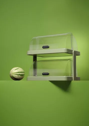 HENDI Dupla roll-top fedeles hűtővitrin Duo UNIQ - Zöld, 480x355x480mm (871973)