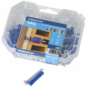   4ALL nagyteljesítményű dübel 6x30mm+sima süllyesztett csavar 4,5x40mm (60db/csom)