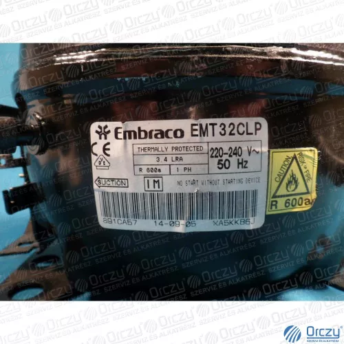 EMT32CLP R600 EMBRACO kompresszor (relé nélkül)
