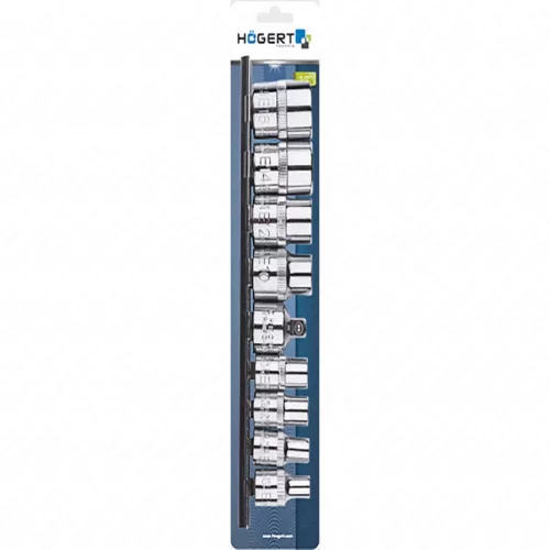 TORX dugókulcsfejek 1/4",és 3/8", 9 részes , E5 - E16,  HÖGERT HT1A884