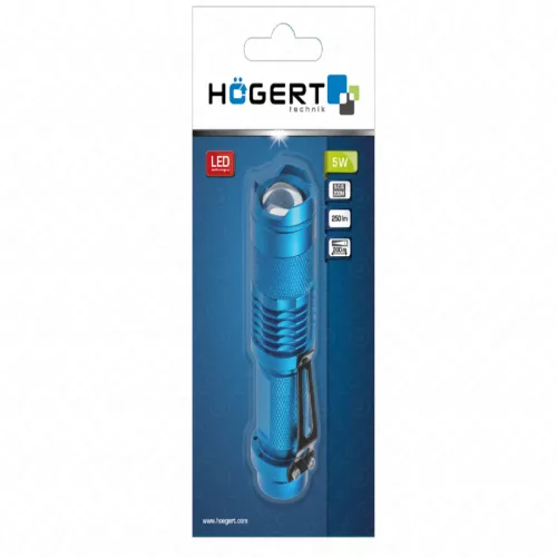 LED zseblámpa, elemlámpa, LED 5W, IP20,  250 lm zoom , HÖGERT HT1E424