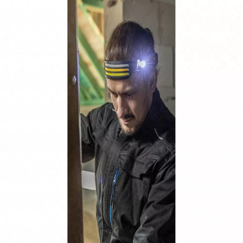 Fejlámpa, fejpánt világítás, akkumulátoros, mozgásérzékelő, COB LED, 10 funkcióval, USB, HÖGERT HT1E427