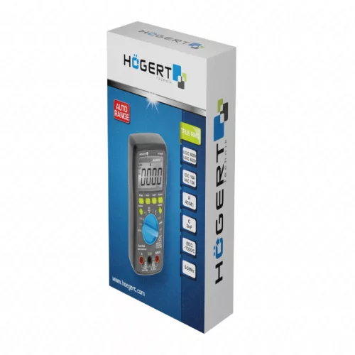 Digitális multiméter, LCD kijelző, AC-DC 600V, 10A, 40 MΩ , HÖGERT HT1E603