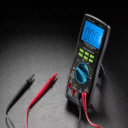 Digitális Multiméter, LCD kijelző, AC-DC 600V, 10A, 60 MΩ, HÖGERT HT1E604