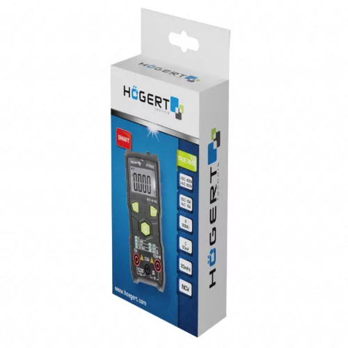 Digitális Multiméter, önbeállító, zseblámpa, LCD kijelző, AC-DC 600V, 10A, 60 MΩ, NCV, HÖGERT HT1E605