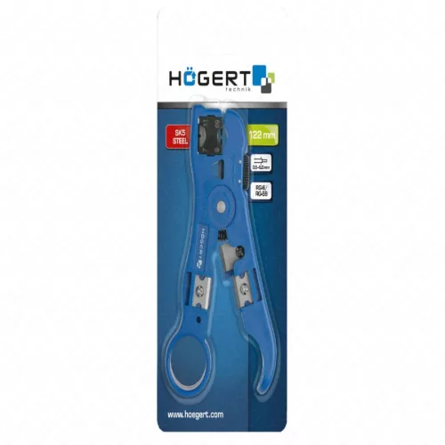 Kábel blankoló fogó, 4P, 6P, 8P, RG6, RG59, 125  mm, HÖGERT HT1P103