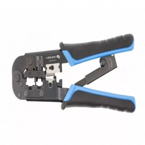 Telefoncsatlakozó prés, krimpelő, 6P, 8P, RJ45, RJ11, RJ12, 137  mm , HÖGERT HT1P171
