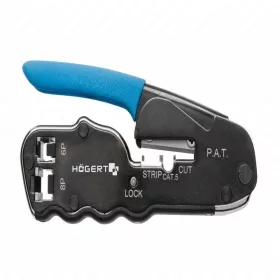   Telefoncsatlakozó prés, krimpelő, 6P, 8P, RJ45, 137  mm , HÖGERT HT1P172
