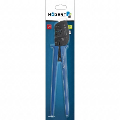 Krimpelő fogó, racsnis MC4 csatlakozóhoz, 2,5 / 4 / 6  mm², 270  mm, HÖGERT HT1P199