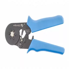   Érvéghüvely krimpelő fogó, racsnis, szigetelt saruhoz, hatpofás, 0,25-6  mm², HÖGERT HT1P205