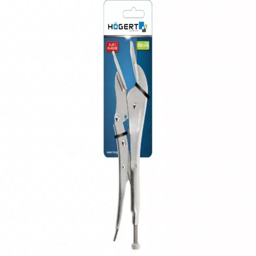 Rögzítő fogó, lapos fejű, 250 mm , HÖGERT HT1P387