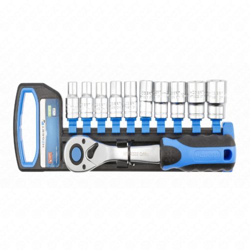 Dugókulcs készlet racsnis 1/2", 11 részes, 25 év garancia, HÖGERT HT1R332