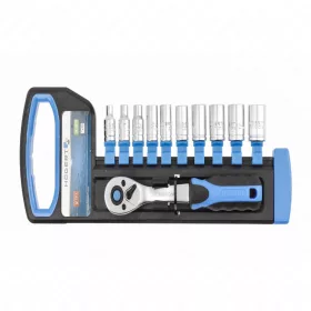   Dugókulcs készlet racsnis 1/4", 4-13 mm 11 részes, 25 év garancia,  HÖGERT HT1R334