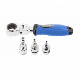   Racsnis, csuklós hajtószár 1/4", 3/8", 1/2" fejjel, 25 év garancia, HÖGERT HT1R395