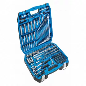  Dugókulcs, bit- és csillag-villáskulcs készlet, 1/4", 3/8", 1/2", 222 részes, 25 év garancia, HÖGERT HT1R444