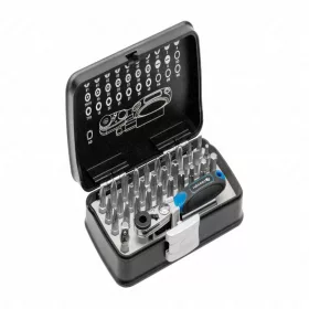   Bitkészlet racsnis hajtószár 1/4", 33 részes, 72 fogas racsni, Élettartam garancia, HÖGERT HT1R460
