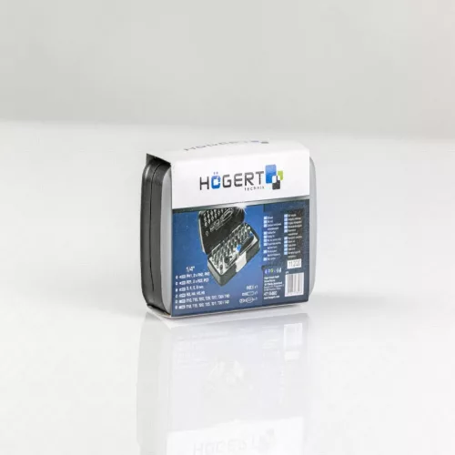 Bitkészlet racsnis hajtószár 1/4", 33 részes, 72 fogas racsni, Élettartam garancia, HÖGERT HT1R460