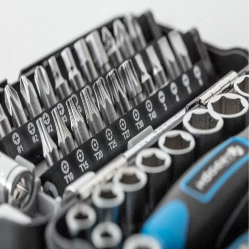 Dugókulcs és bitkészlet 1/4", 5,5-14 mm, 38 részes, Élettartam garancia, HÖGERT HT1R462