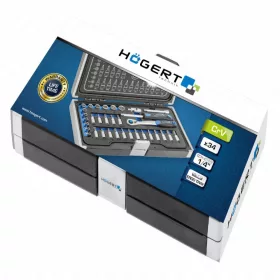   Dugókulcs és bitkészlet 1/4", 34 részes, Élettartam garancia, HÖGERT HT1R464