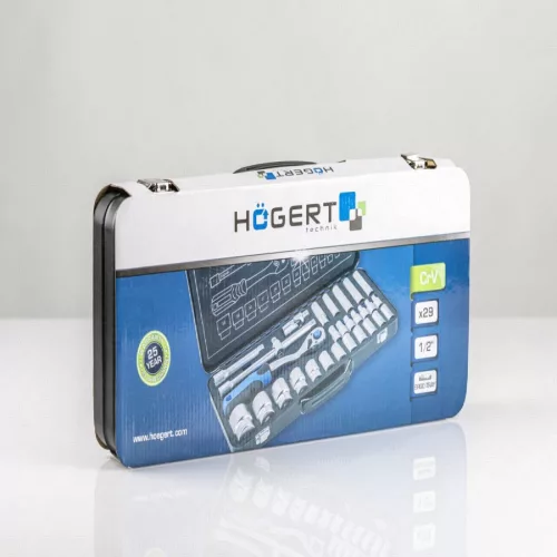 Dugókulcs készlet racsnis 1/2", 29 részes, 25 év garancia, HÖGERT HT1R480