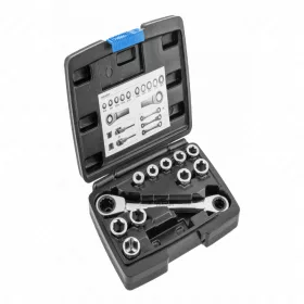   Racsnis csillagkulcs cserélhető fejekkel 8-19 mm, 11 részes, 25 év garancia, HÖGERT HT1R490