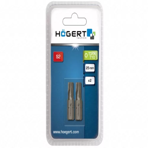Bitfej, torx, T10, 25 mm, 2db/csomag , HÖGERT HT1S361