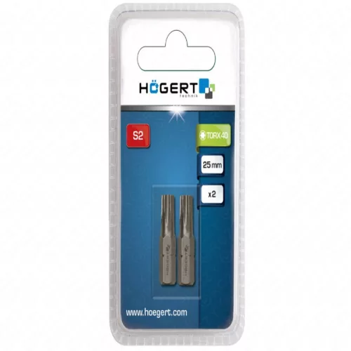Bitfej, torx, T40, 25 mm, 2db/csomag , HÖGERT HT1S367